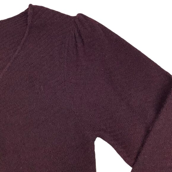 Max Studio V-Neck Sweater Dress Women Size S Long Sleeve Textured Knit Burgundy - Picture 14 of 16